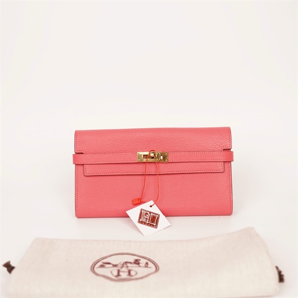 Ví Hermes màu hồng Stamp A (HC) +