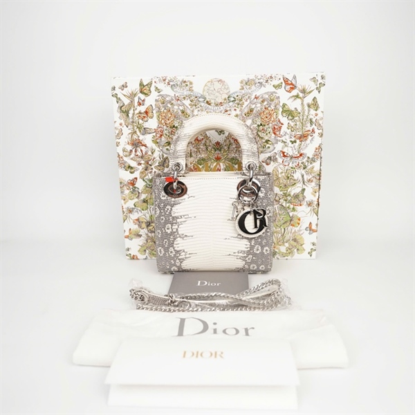 Túi Dior Lady da trăn màu trắng sz mini (HC) +