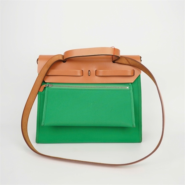 Túi Hermes màu xanh nắp nâu sz30 (BMC) +