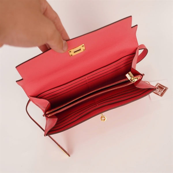 Ví Hermes màu hồng Stamp A (HC) +