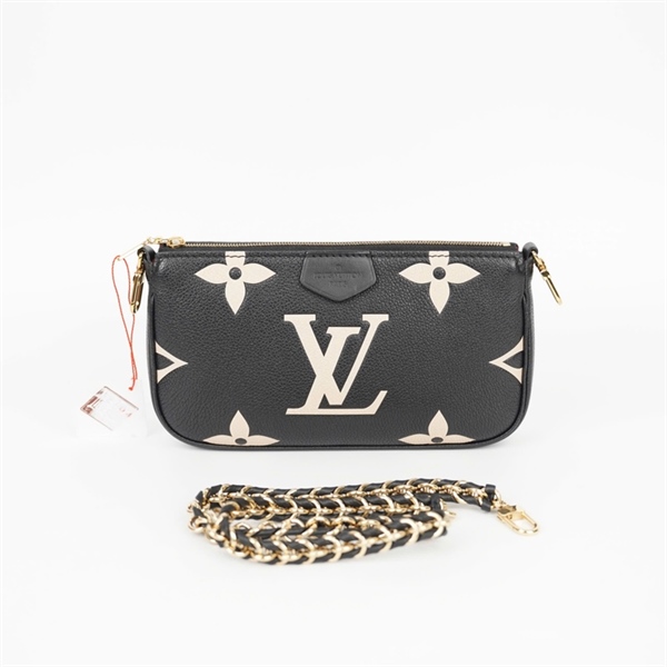 Túi LV Multi Pochette nền đen hoa trắng sz20 (HT) +