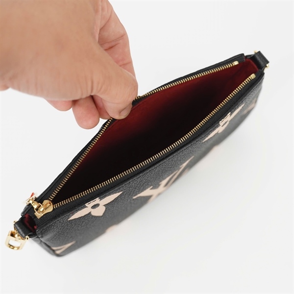 Túi LV Multi Pochette nền đen hoa trắng sz20 (HT) +