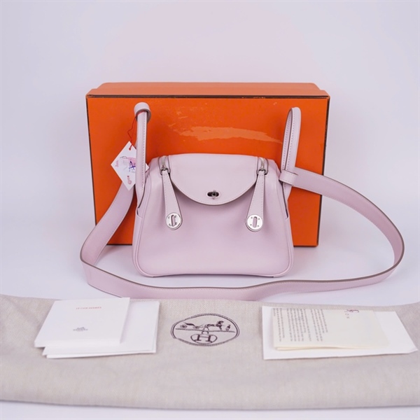 Túi Hermes Lindy mini da swift hồng nude (BCT401) sz 19 KG+