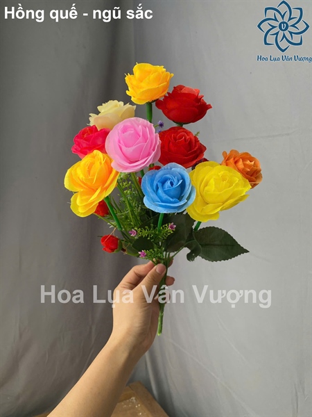 Hồng quế - ngũ sắc - Hoa cành ngắn - Hoa Lụa Vân Vượng