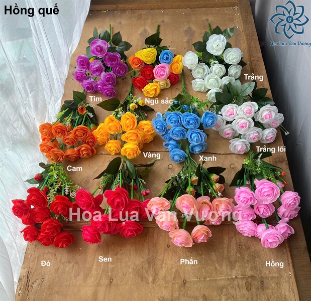 Hồng quế - Hoa cành ngắn - Hoa Lụa Vân Vượng