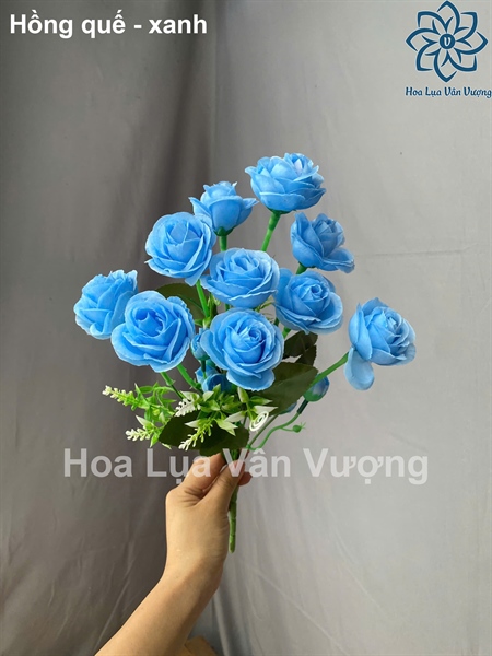 Hồng quế - xanh - Hoa cành ngắn - Hoa Lụa Vân Vượng