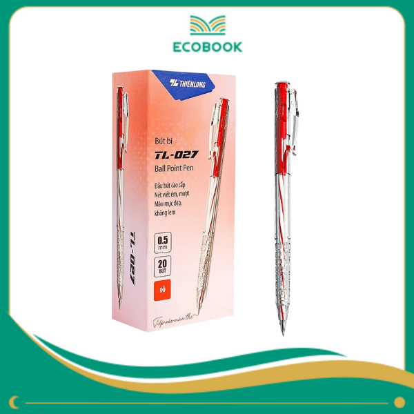 Bút bi TL-027 đỏ hộp 20