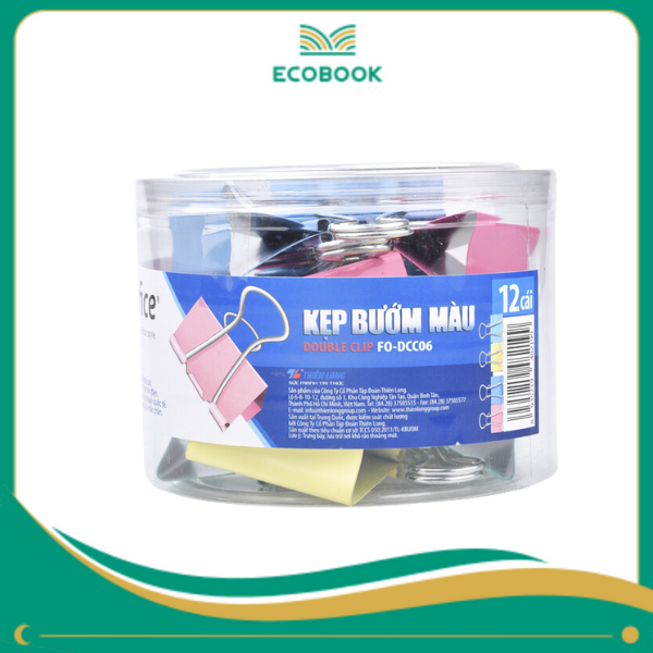 Kẹp bướm màu 51mm FO-DCC06 lốc 12