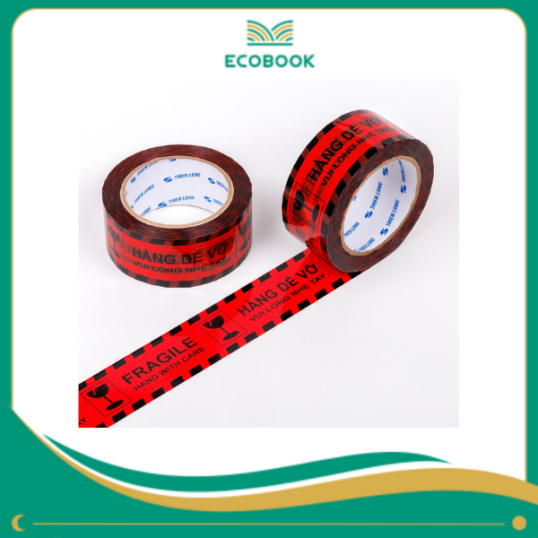 Băng keo Fragile BKD-002 80m cây 5 đỏ