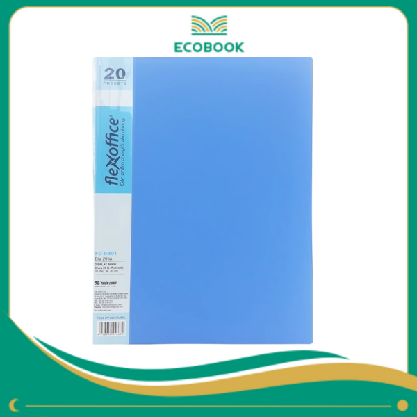 Bìa 20 lá A4 FO-DB01 xanh T100