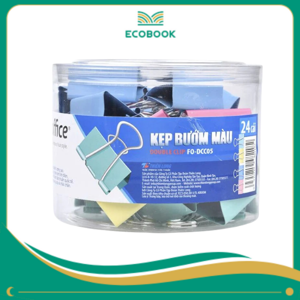 Kẹp bướm màu 41mm FO-DCC05 lốc 12