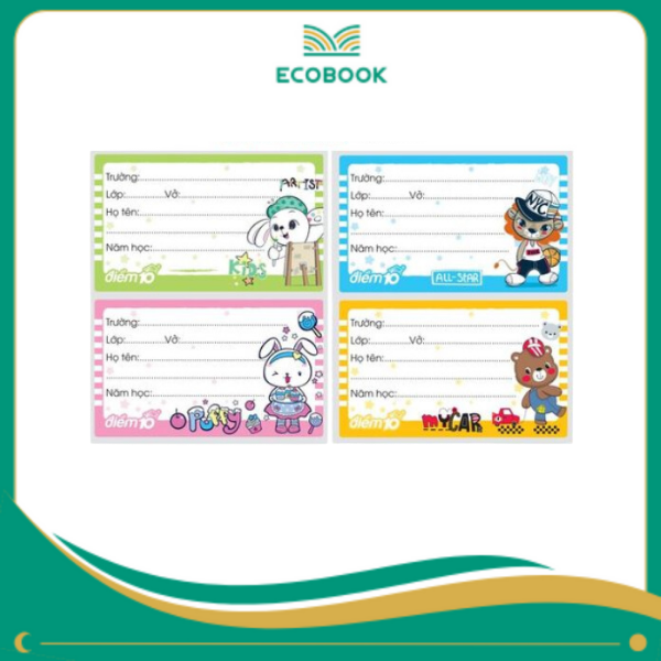 Nhãn vở TP-NBL02 (4 cái) xấp 4 Nhãn vở TP-NBL02 (4 cái) xấp 4