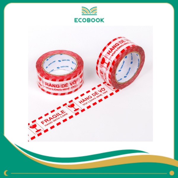 Băng keo Fragile BKD-002 80m cây 5 trắng