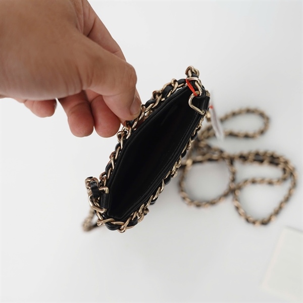 Túi Chanel Phone đen đan lưới (28857141) sz8 (HC) +