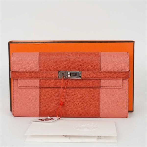 Ví Hermes dài hồng cam (HC)+