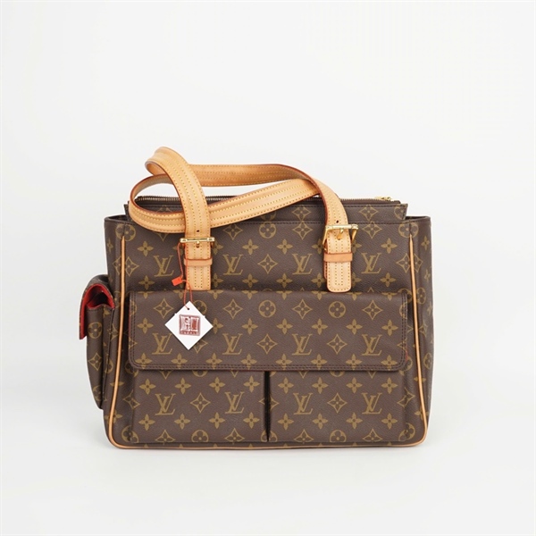 Túi LV hoa nâu có hộp bên hông sz36 +