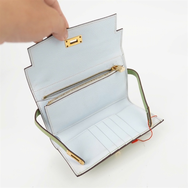 Ví Hermes lửng màu xanh (D-2019) (BMC) +