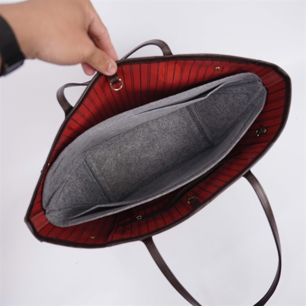 Túi LV Neverfull ô vuông nâu kèm ví có lót form (SA1135) sz31 +