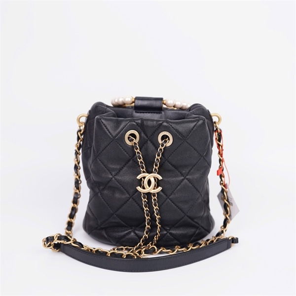 Túi Chanel Bucket đen quai ngọc trai (AUEA66EE) sz17 (HC) +
