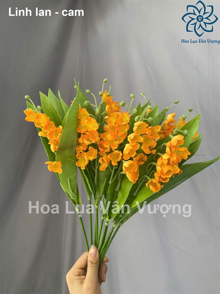 Linh lan - cam - Hoa cành ngắn - Hoa Lụa Vân Vượng