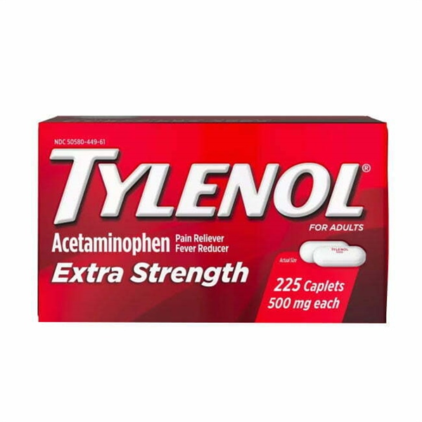 Viên Uống Giảm Đau, Hạ Sốt Tylenol Extra Strength 225 Viên, Mỹ