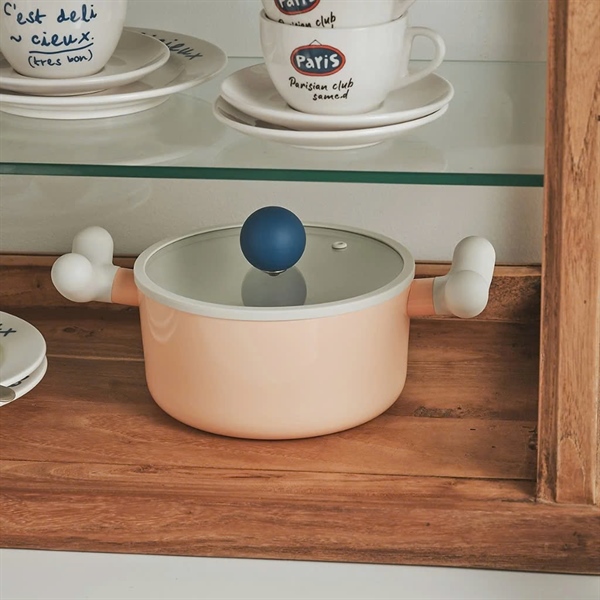 Nồi Nhôm Chống Dính Phủ Ceramic Lock&Lock Rolling Pop Có Nắp Thủy Tinh 18cm