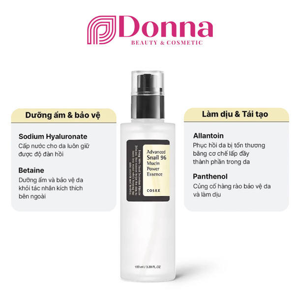 Tinh chất dưỡng ẩm và phục hồi da mụn Cosrx Advanced Snail 96 Mucin Power Essence 100Ml