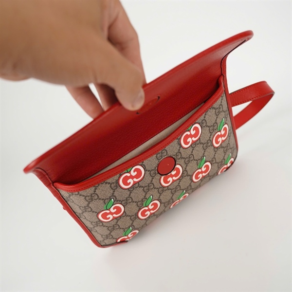 Túi GG Bumbag đỏ xám sz24 (467891) (BQ) KG +