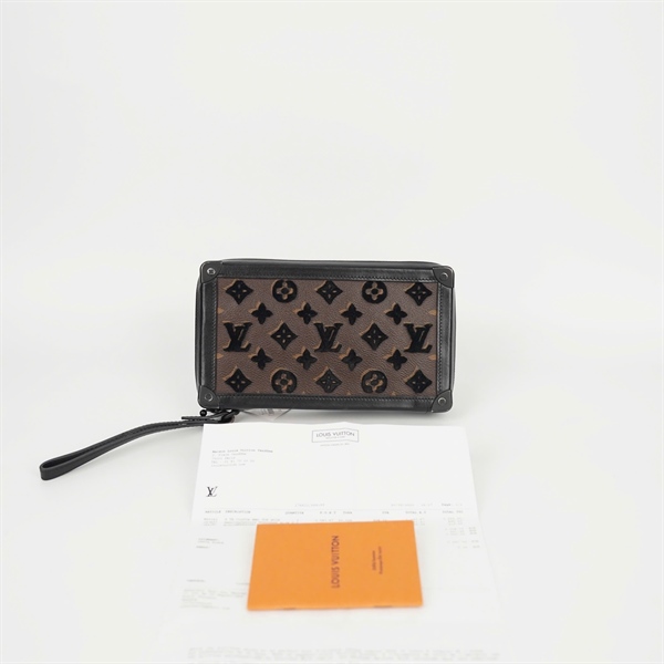 Túi LV Trunk hoa đen in nổi (TJ0290) sz22 (BQ) KG +