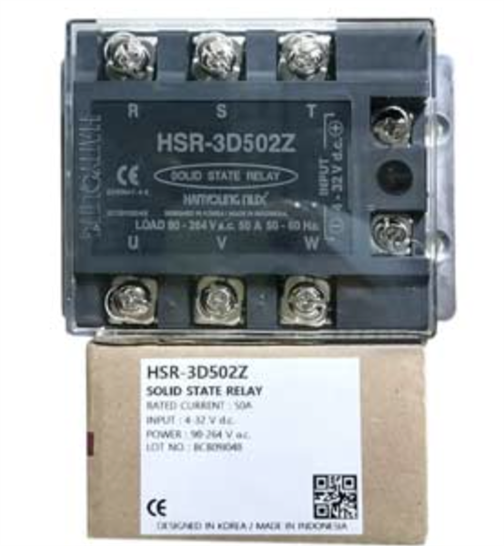 ROLE BÁN DẪN 3 PHA, NGUỒN ĐK 4~32VDC Nguồn tải: 96~264VAC 50A