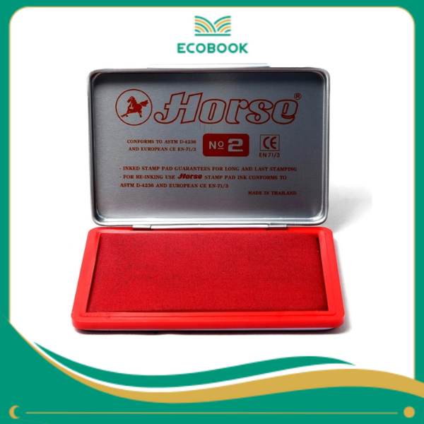 Tampon mực Horse - N02 màu đỏ