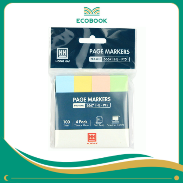 Giấy phân trang 4 màu HS-PT5 6667, 76*19mm