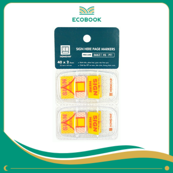 Giấy phân trang Sign Here HS-PT1 6663, 25*44mm Giấy phân trang Sign Here HS-PT1 6663, 25*44mm