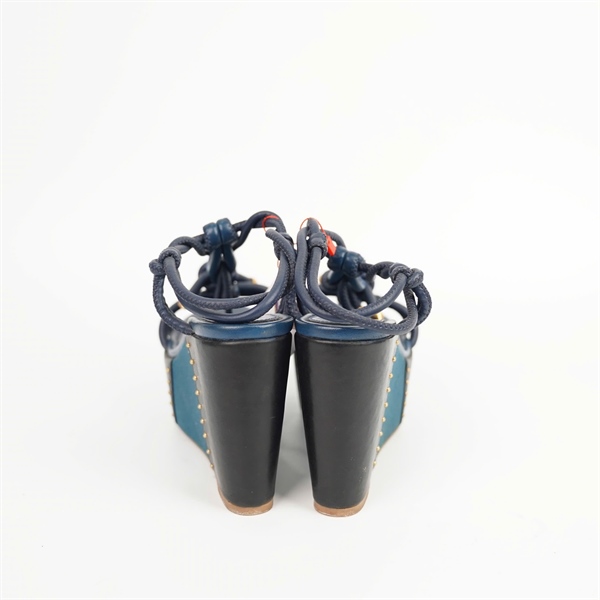 Giày Sergio Rossi xanh sz38 đế 11p +