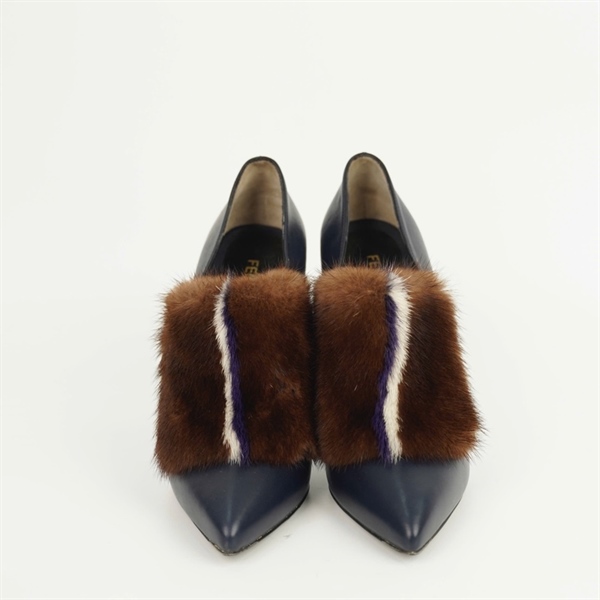 Giày Fendi xanh họa tiết lông sz38 đế 12p +