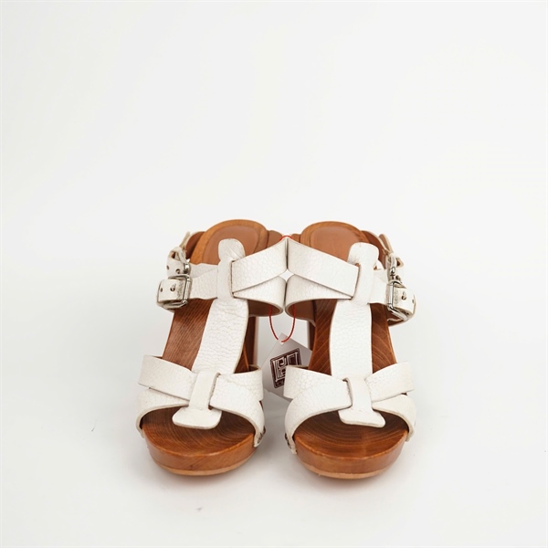 Giày D&G quai trắng đế nâu sz38 cao 12p +