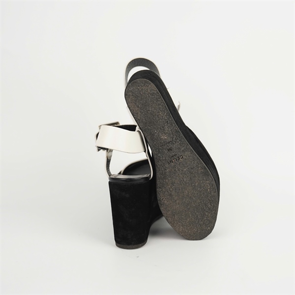 Giày Celine đen quai trắng sz38 đế 10p +