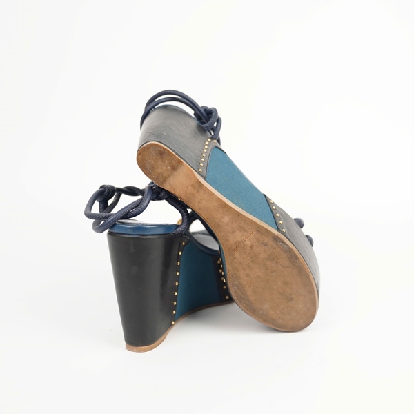 Giày Sergio Rossi xanh sz38 đế 11p +