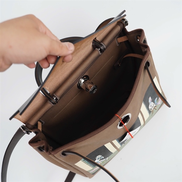 Túi Hermes nâu in hình kèm ví sz30 (BMC) KG+