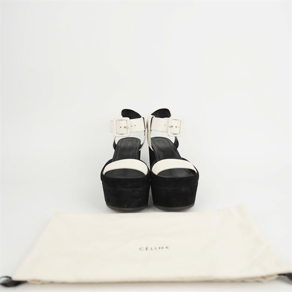 Giày Celine đen quai trắng sz38 đế 10p +