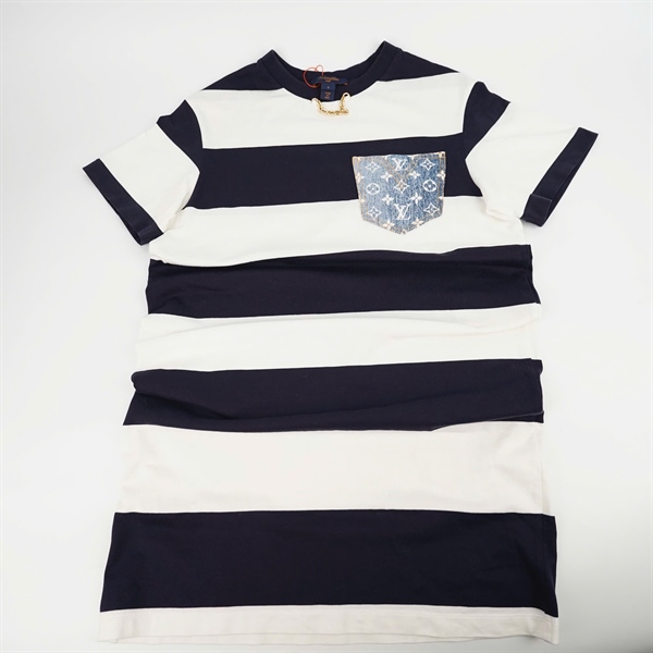 Áo thun LV trắng phối xanh có túi hộp (PN) +