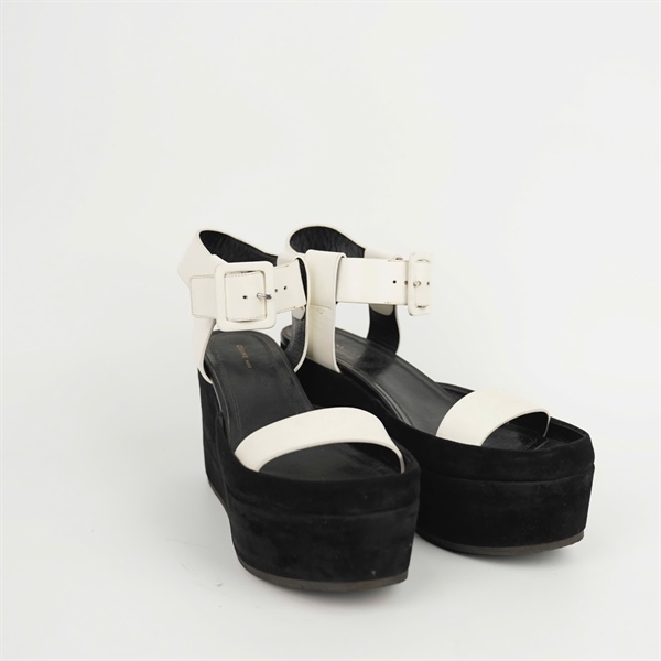 Giày Celine đen quai trắng sz38 đế 10p +