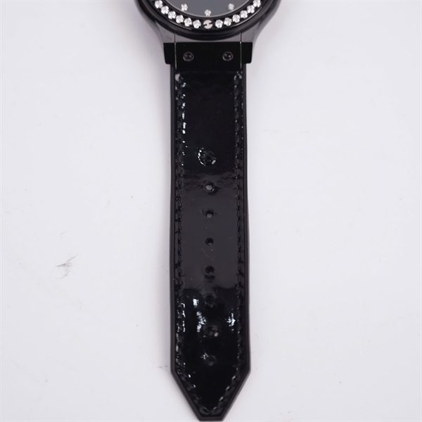 Đồng hồ Hublot mặt tròn đính đá quai đen (1050527) (HC) +