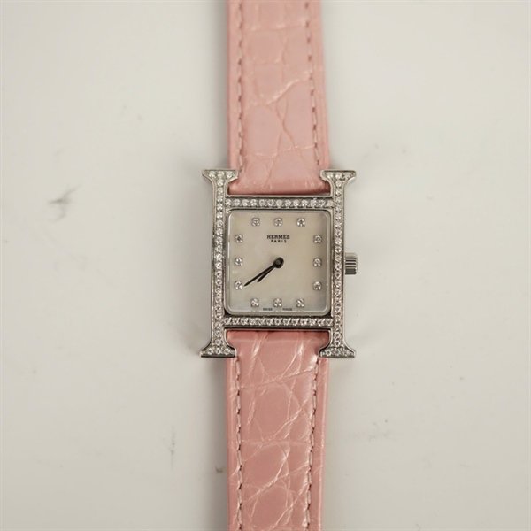 Đồng hồ Hermes quai hồng (2299106) sz20 (HC) +