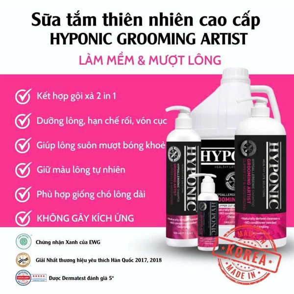 Sữa tắm hyponic đen hồng can 3.8l