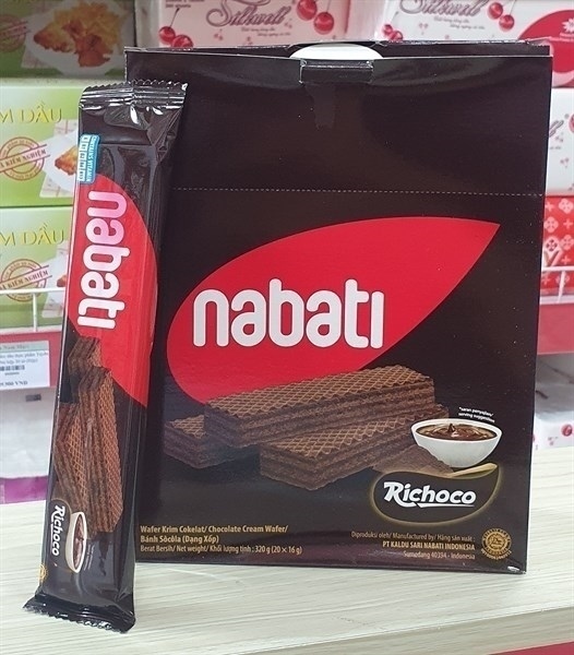 Bánh xốp Nabati vị socola thanh dài 20x15g