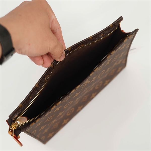 Túi LV Clutch hoa nâu kèm ví sz25 +