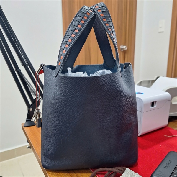 Túi Hermes xanh đậm kèm ổ + chìa ( C (2018)) sz18 (HC) +