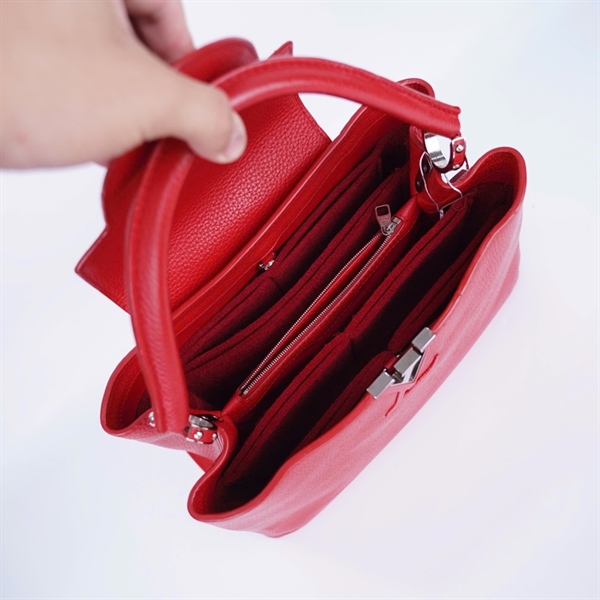 Túi LV Capu đỏ có lót form sz35 (LTB) KG +