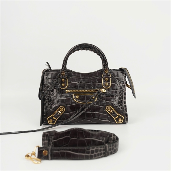 Túi Balenciaga Le City đen da trăn sz24 KG +